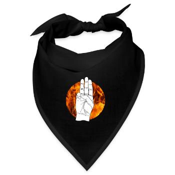 Hand Handzeichen Tribute von Panem Hunger Games - Bandana Dreieckstuch - Schwarz - Vorne