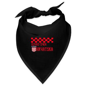 Kroatien hrvatska kroatien hrv hr zagreb geteilte Flagge - Bandana Dreieckstuch - Schwarz - Vorne