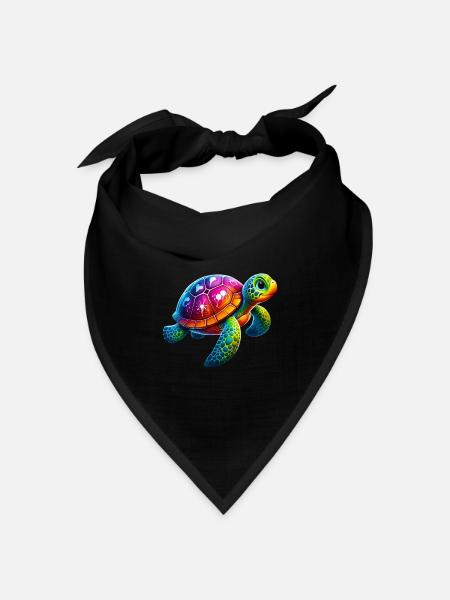 Schildkröte - Bandana Dreieckstuch - Schwarz
