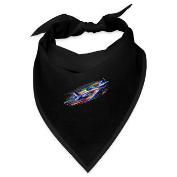 Kunstflugzeug - Bandana Dreieckstuch - Schwarz - Vorne