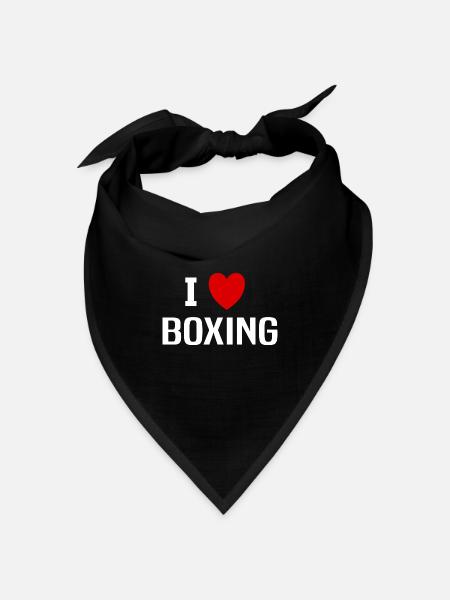 Ich liebe Boxen - Bandana Dreieckstuch - Schwarz