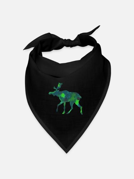 Elch Moose Skandinavien Schweden Norwegen Herbst - Bandana Dreieckstuch - Schwarz