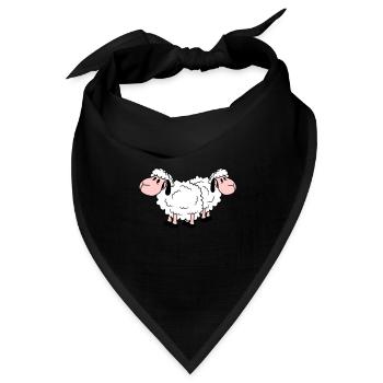 Zwei Schafe Freunde Team Crew Süß Klein Baby Lieb - Bandana Dreieckstuch - Schwarz - Vorne