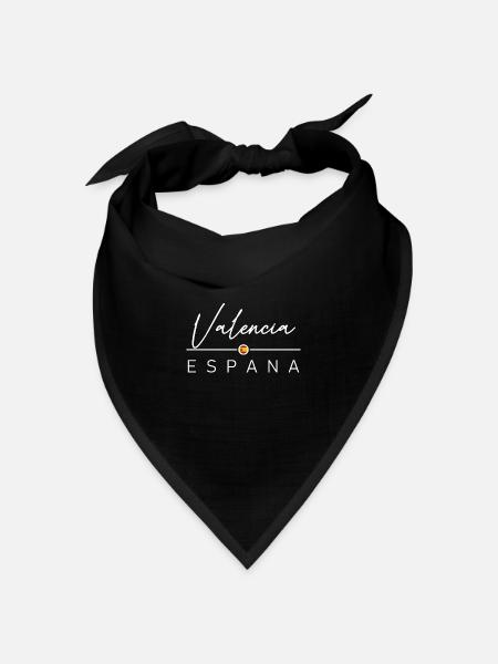 Spain - Valencia - Spanien - Espana - Bandana Dreieckstuch - Schwarz