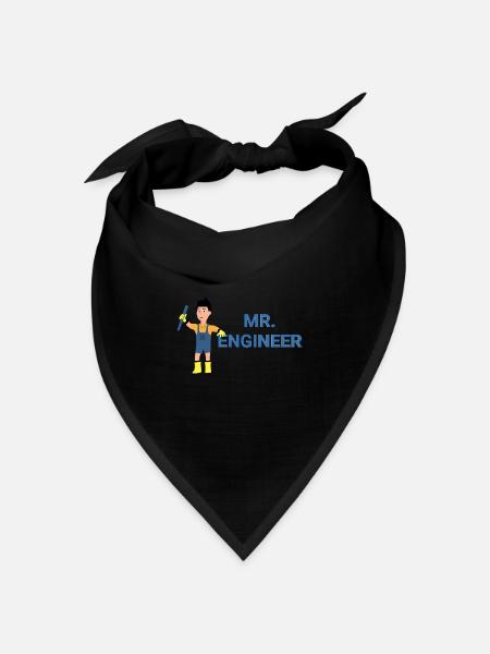 Herr Ingenieur - Bandana Dreieckstuch - Schwarz