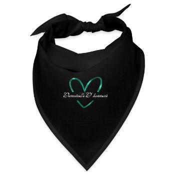 Brautjungfer mit glitzerndem grünem Herz - Bandana Dreieckstuch - Schwarz - Vorne