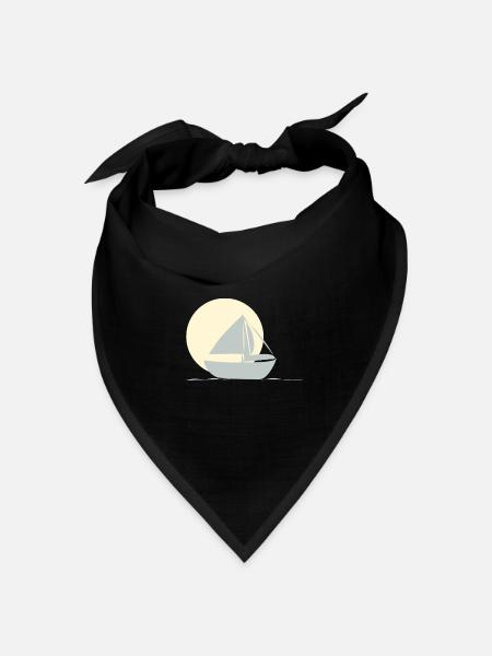 Segeln mit dem Boot - Bandana Dreieckstuch - Schwarz