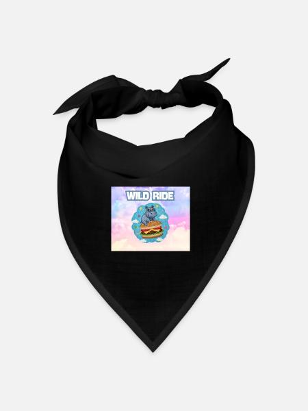 Wild Ride Hippo Burger Patch - Bandana Dreieckstuch - Schwarz