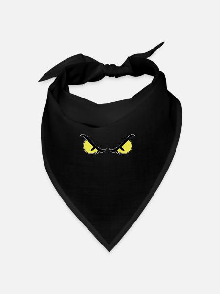 Böse Augen - Bandana Dreieckstuch - Schwarz