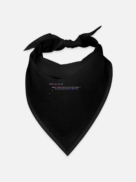 Java Hello World! Geschenkidee - Bandana Dreieckstuch - Schwarz