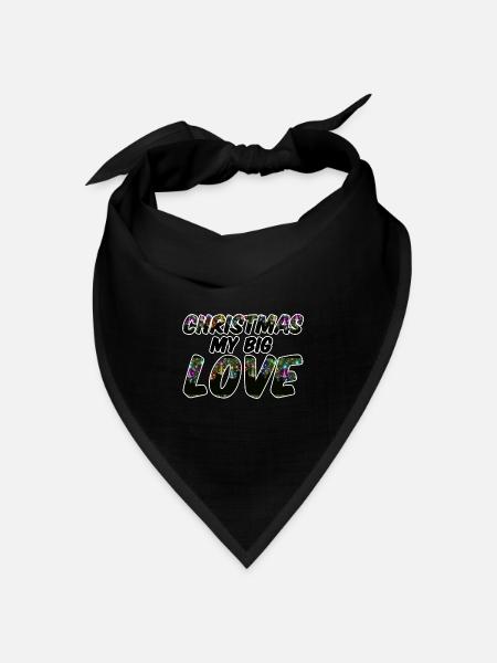 Christmas Love Weihnachten Spruch Geschenk - Bandana Dreieckstuch - Schwarz