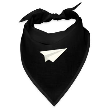 Klassische Papierflugzeug - Bandana Dreieckstuch - Schwarz - Vorne