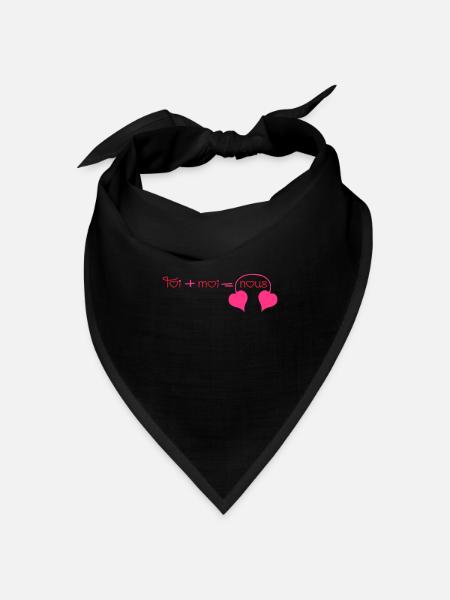 Du + Ich = Wir hearts (1c) - Bandana Dreieckstuch - Schwarz