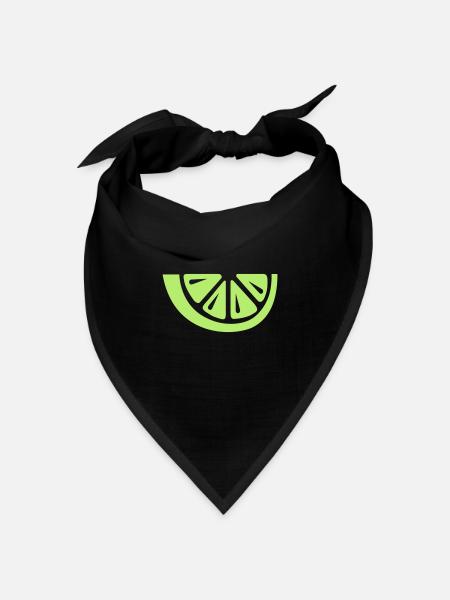 Limette - Bandana Dreieckstuch - Schwarz