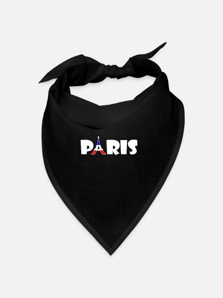 Paris - Bandana Dreieckstuch - Schwarz