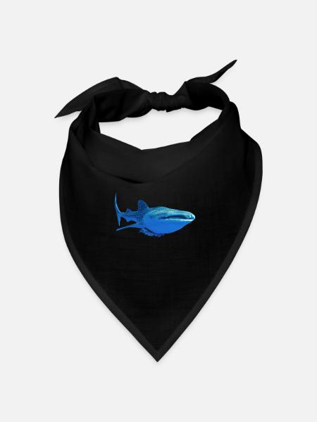 walhai4k - Bandana Dreieckstuch - Schwarz