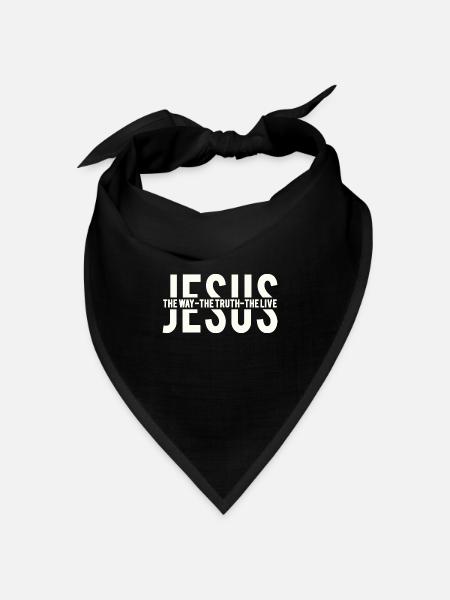 Jesus, the way, the truth, the live - Bandana Dreieckstuch - Schwarz