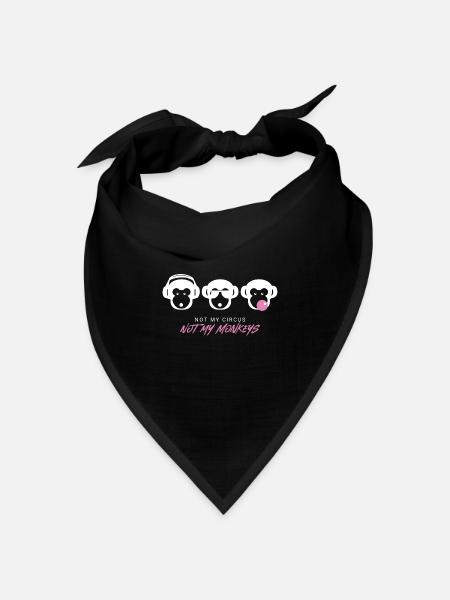 Muniax Monkeys Pink Weiß - Bandana Dreieckstuch - Schwarz