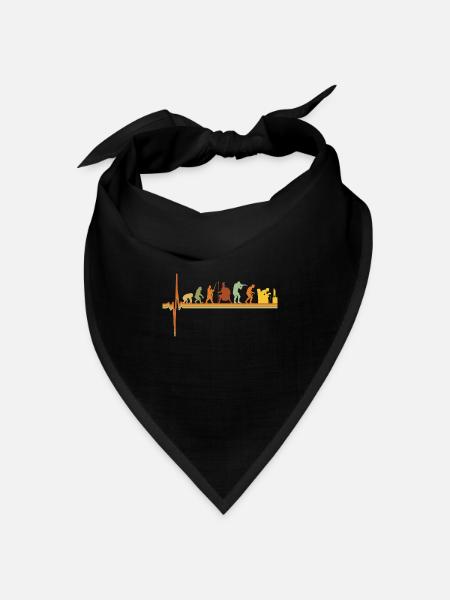 Gaming EKG Herzschlag Evolution Retro Gamer - Bandana Dreieckstuch - Schwarz