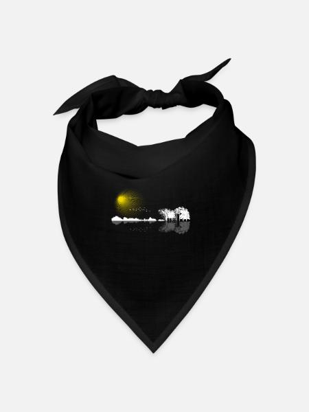 Gitarre Natur - Bandana Dreieckstuch - Schwarz