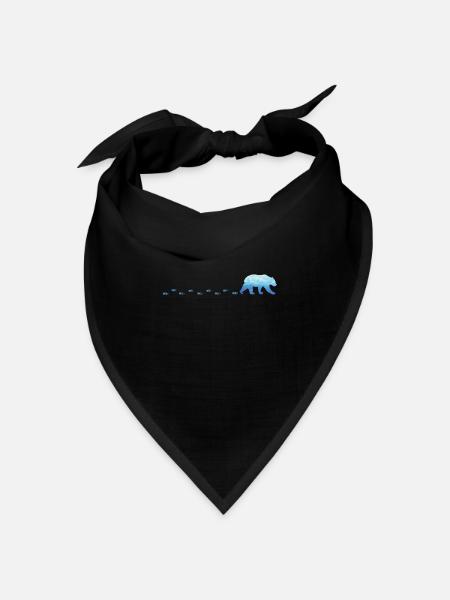 Laufender Eisbär - Bandana Dreieckstuch - Schwarz