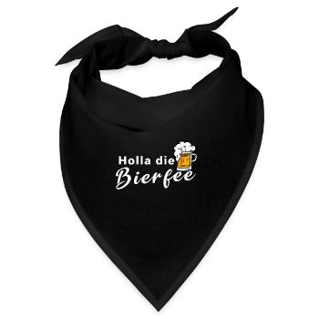 Holla die Bierfee Alkohol Bierzelt Bier Trinken - Bandana Dreieckstuch - Schwarz - Vorne