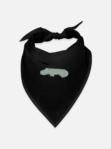Krokodil - Bandana Dreieckstuch - Schwarz