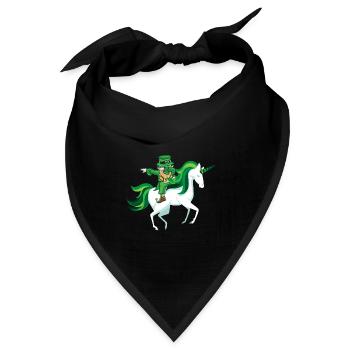 St Patrick Einhorn dab Kobold Geschenk lustig - Bandana Dreieckstuch - Schwarz - Vorne