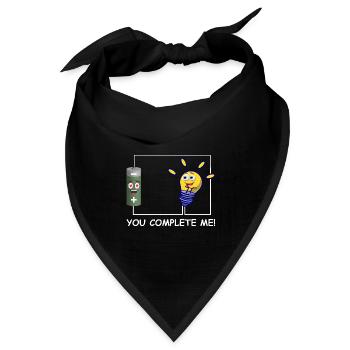 You complete me - Lustiges Physik Elektrik Design - Bandana Dreieckstuch - Schwarz - Vorne
