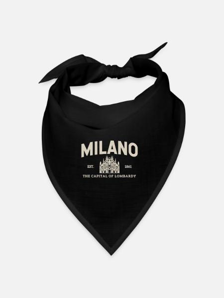Milano Emblem Vintage Stadtmotiv - Bandana Dreieckstuch - Schwarz