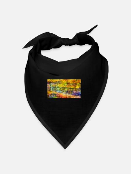Herbst - Bandana Dreieckstuch - Schwarz