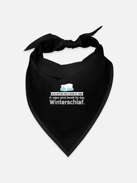 ich spüre den Bär in mir. Winterschlaf - Bandana Dreieckstuch - Schwarz