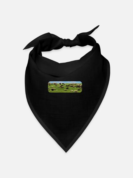 Schafherde am weiden - Bandana Dreieckstuch - Schwarz