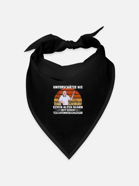 Tischtennis Alter Mann Opa lustiger Spruch T-shirt - Bandana Dreieckstuch - Schwarz
