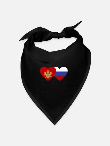 Montenegro Russland Flagge - Bandana Dreieckstuch - Schwarz