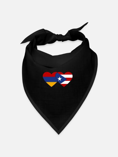 Armenien Kuba Flagge Herz - Bandana Dreieckstuch - Schwarz