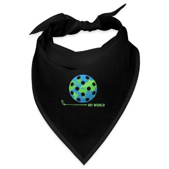 Floorball Unihockey FLOORBALL-world Floorballer - Bandana Dreieckstuch - Schwarz - Vorne