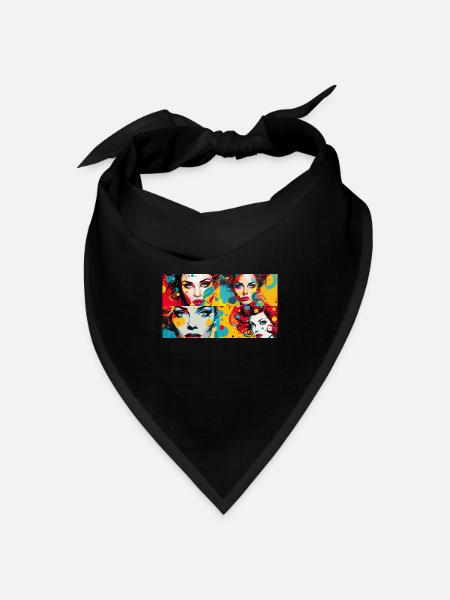 Women Pop Art Classic - Bandana Dreieckstuch - Schwarz