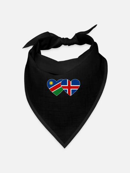 Namibia Island Flagge Herz - Bandana Dreieckstuch - Schwarz