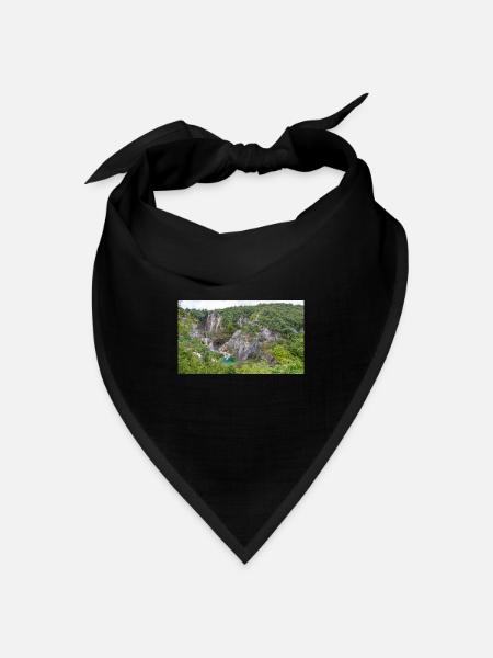 Veliki Slap Wasserfall Nationalpark Plitvicer Seen - Bandana Dreieckstuch - Schwarz