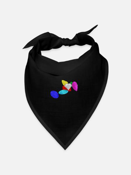 Edelsteine - Bandana Dreieckstuch - Schwarz