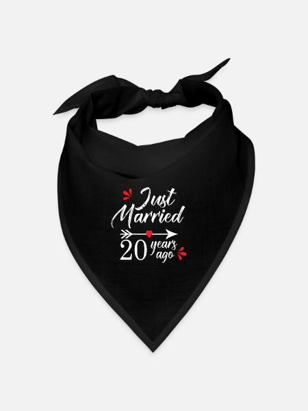 Hochzeitstag 20 Jahre verheiratet seit 20 Jahren - Bandana Dreieckstuch - Schwarz