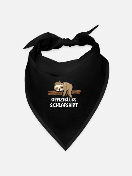 offizielles Schlafshirt Faultier lustige Sprüche - Bandana Dreieckstuch - Schwarz