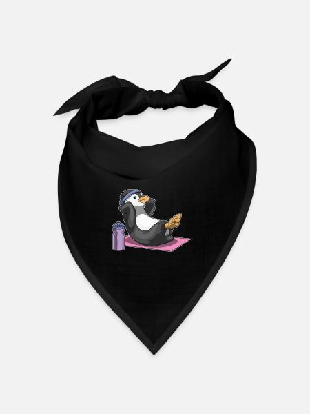 Pinguin Bauchmuskeltraining Bodybuilding - Bandana Dreieckstuch - Schwarz