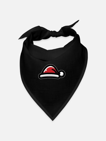 Weihnachtsmütze - Bandana Dreieckstuch - Schwarz