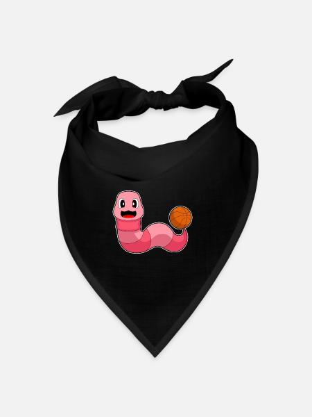 Wurm Basketballspieler Basketball - Bandana Dreieckstuch - Schwarz