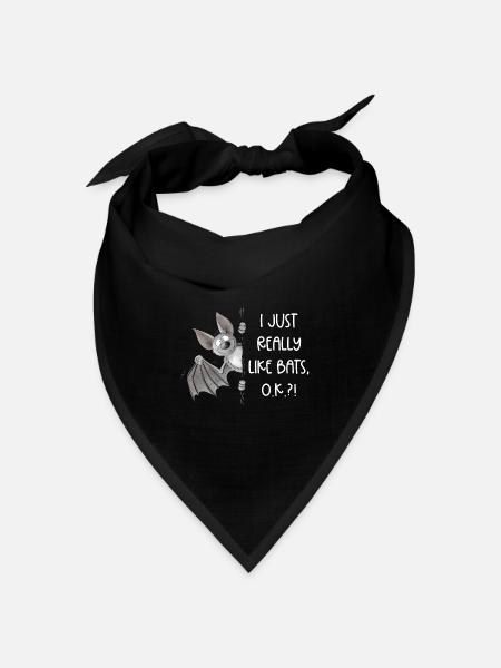I Just Really Like Bats I Fledermaus Flughund - Bandana Dreieckstuch - Schwarz