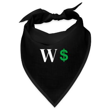 Buchstabe w Dollar - Bandana Dreieckstuch - Schwarz - Vorne