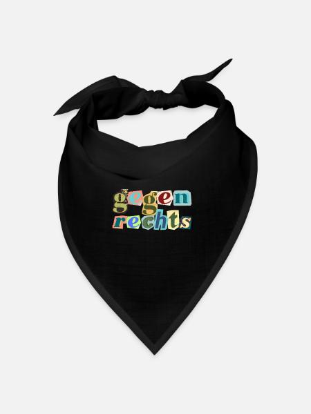 Statement bunt - Bandana Dreieckstuch - Schwarz