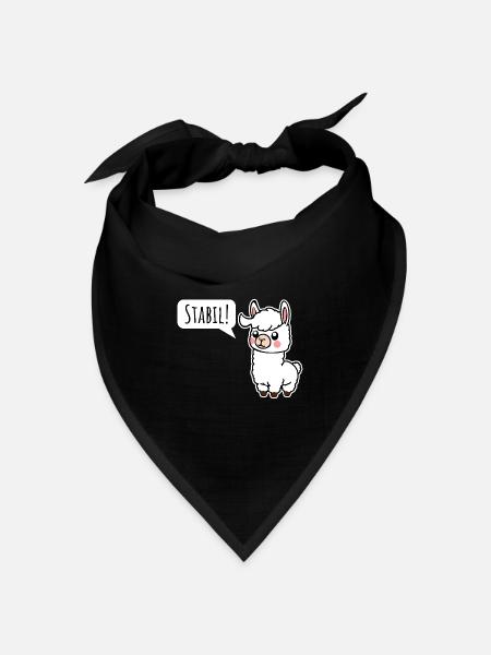 Bleibt Stabil! So wie das kleine Lama - Bandana Dreieckstuch - Schwarz